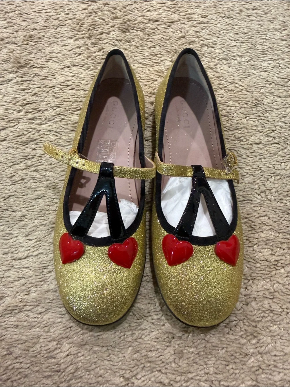 Gucci glittery gold